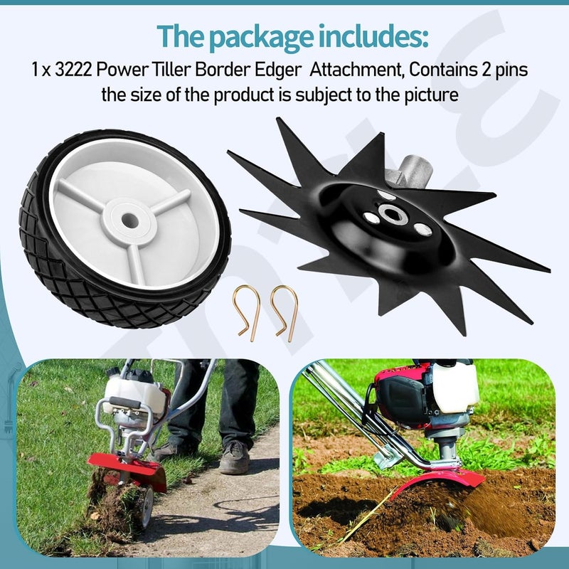 KINTLE 3222 Power Tiller Border Edger Attachment Compatible with M-antis Gardening, Not for The M-antis XP Tiller 3550 3558 Tiller Models - Image 5